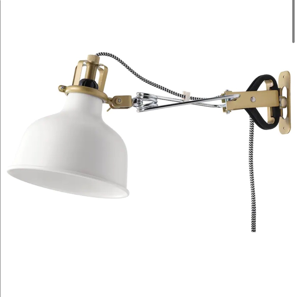 2 IKEA Ranarp Wall Lamps w/LED Bulb